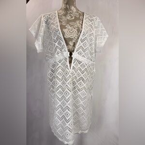 Catalina White Crochet Beach Cover-Up